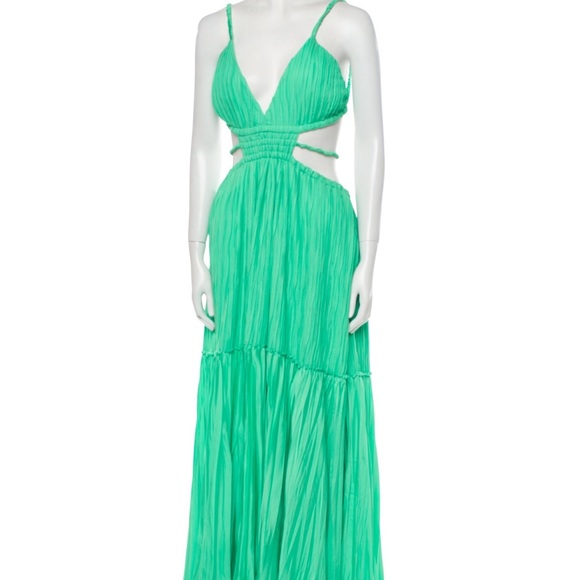 Jonathan Simkhai Vibrant Green Maxi Dress with Cutout Details